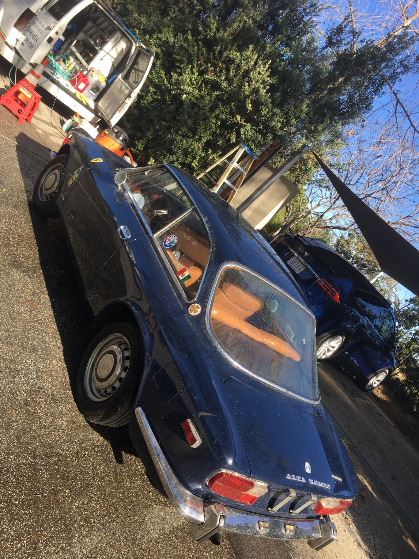 Classic Alfa Romeo coupe after detail service