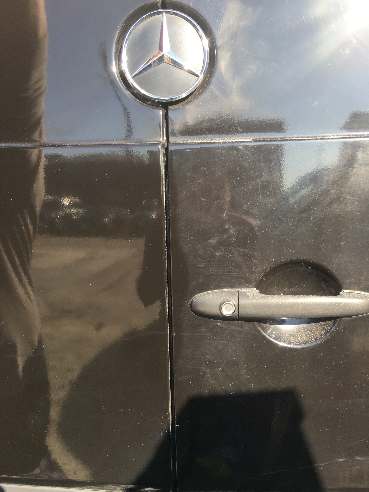 Mercedes paint correction close-up before and after