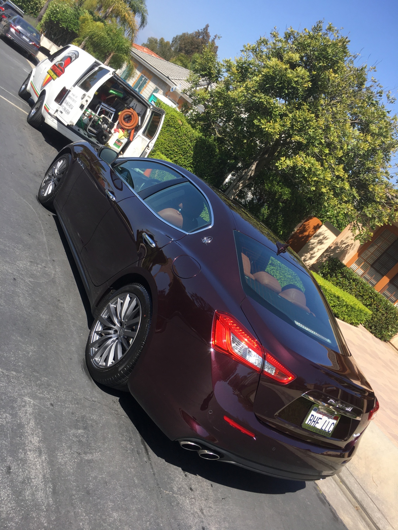 Maserati sedan detailed burgundy finish