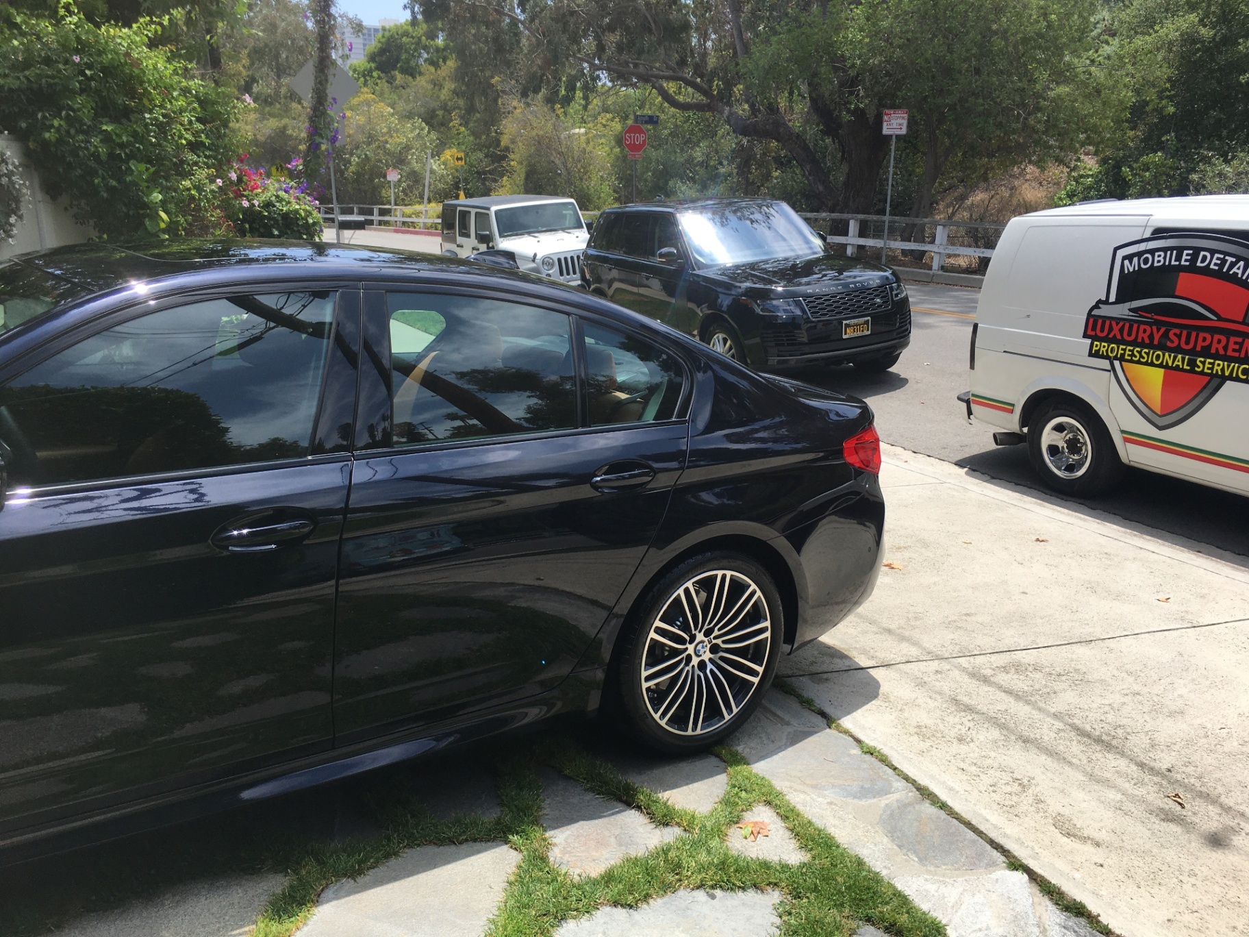 BMW sedan detailed black gloss finish