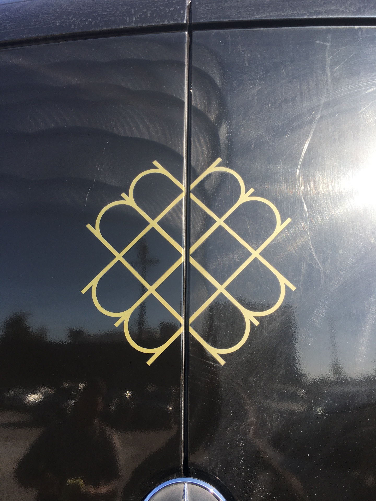 Mobile detail service van logo close-up