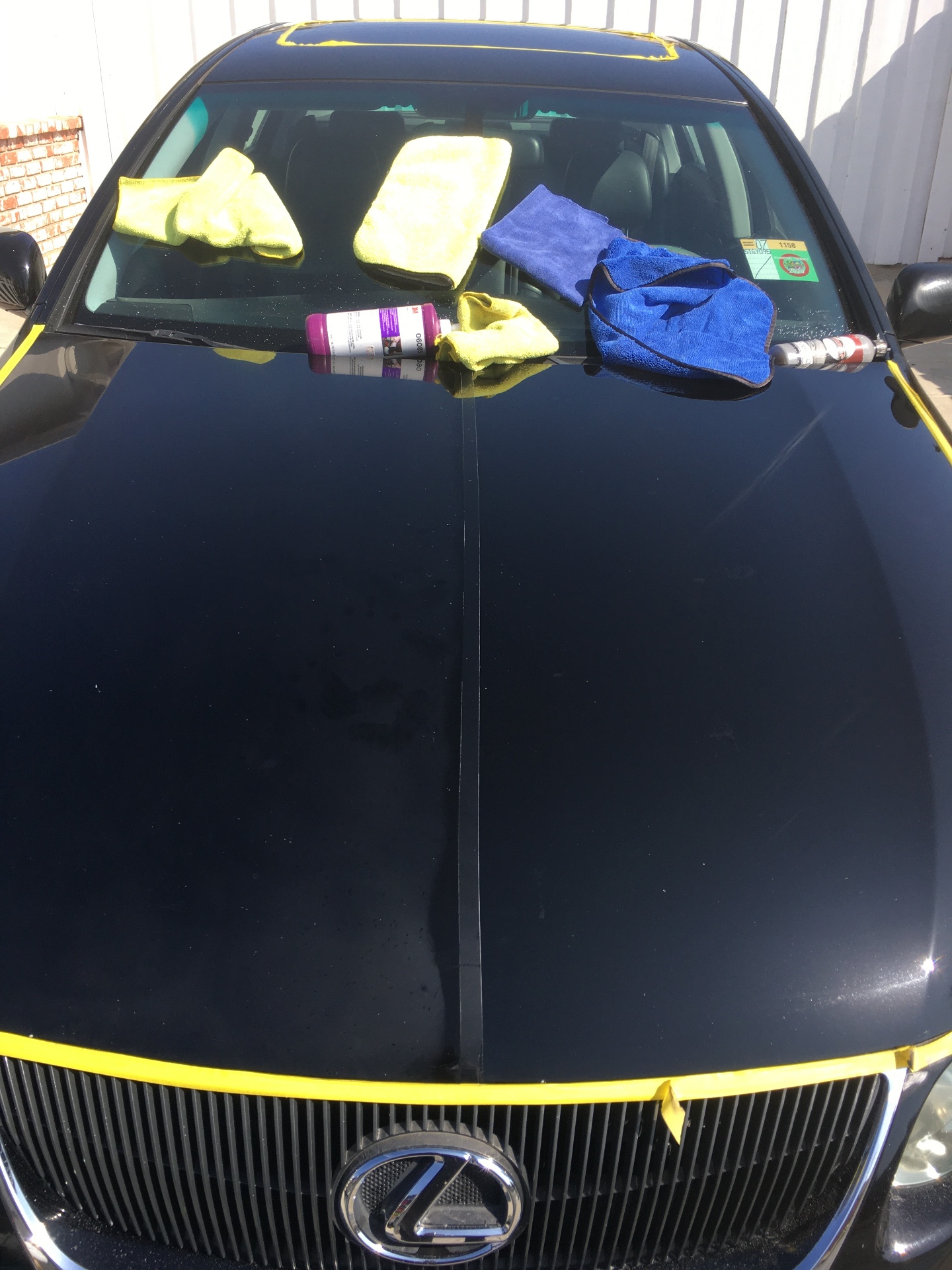 Lexus hood paint correction prep and polish